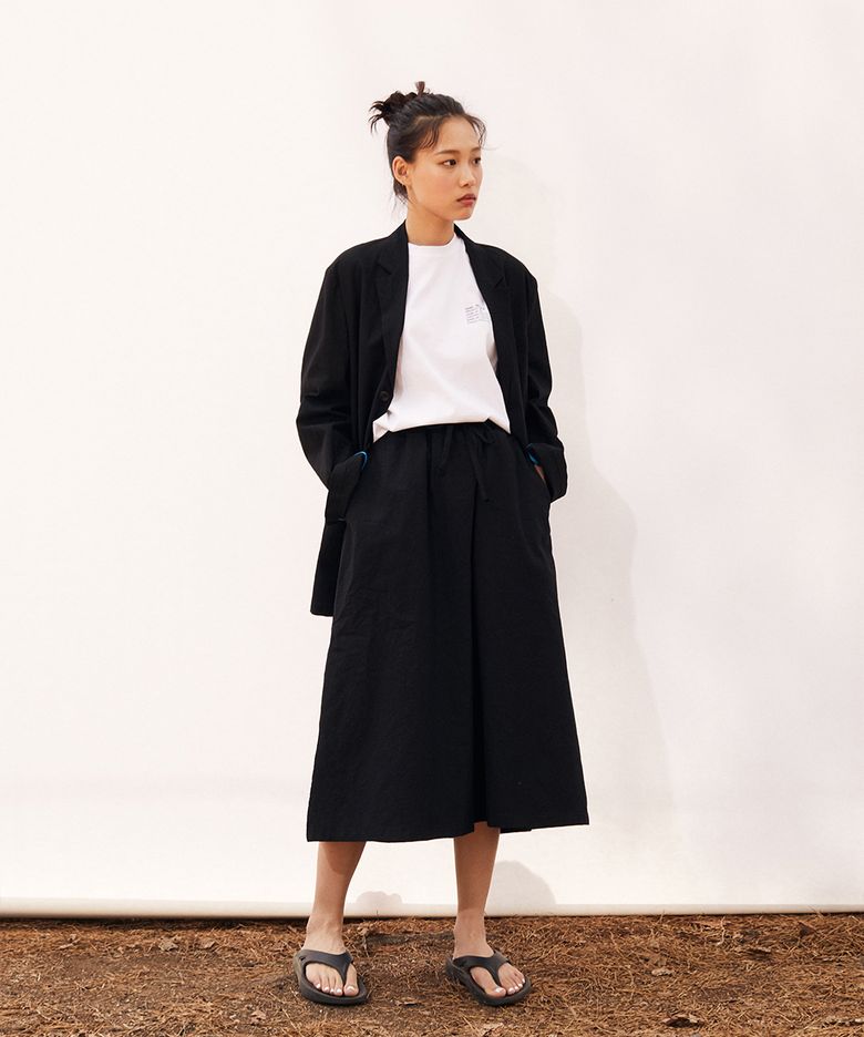 소소 린넨 스커트 셋업 (BLACK)