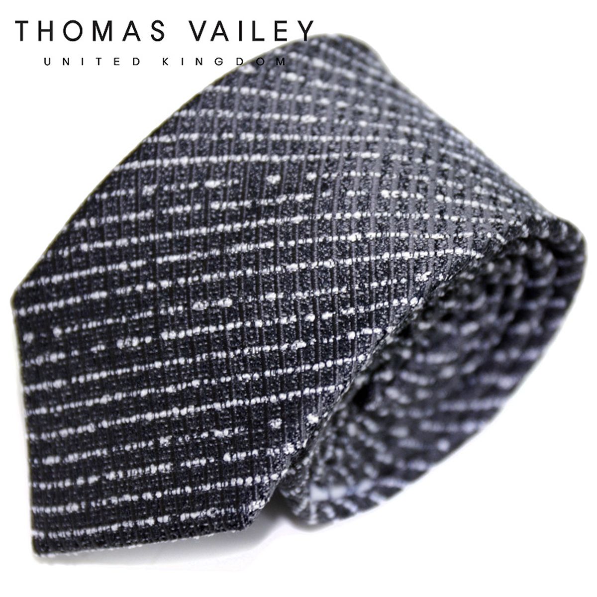 토마스 베일리(THOMAS VAILEY) 실크넥타이-몬순 그레이 7.5cm