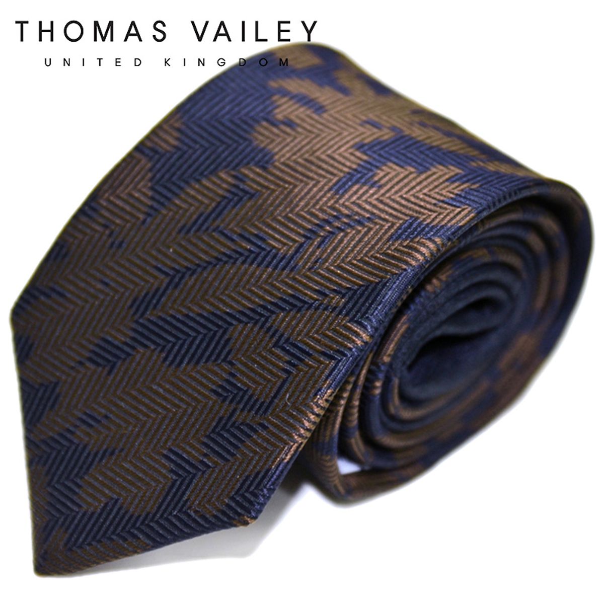 토마스 베일리(THOMAS VAILEY) 실크넥타이-메이플 네이비 7.5cm
