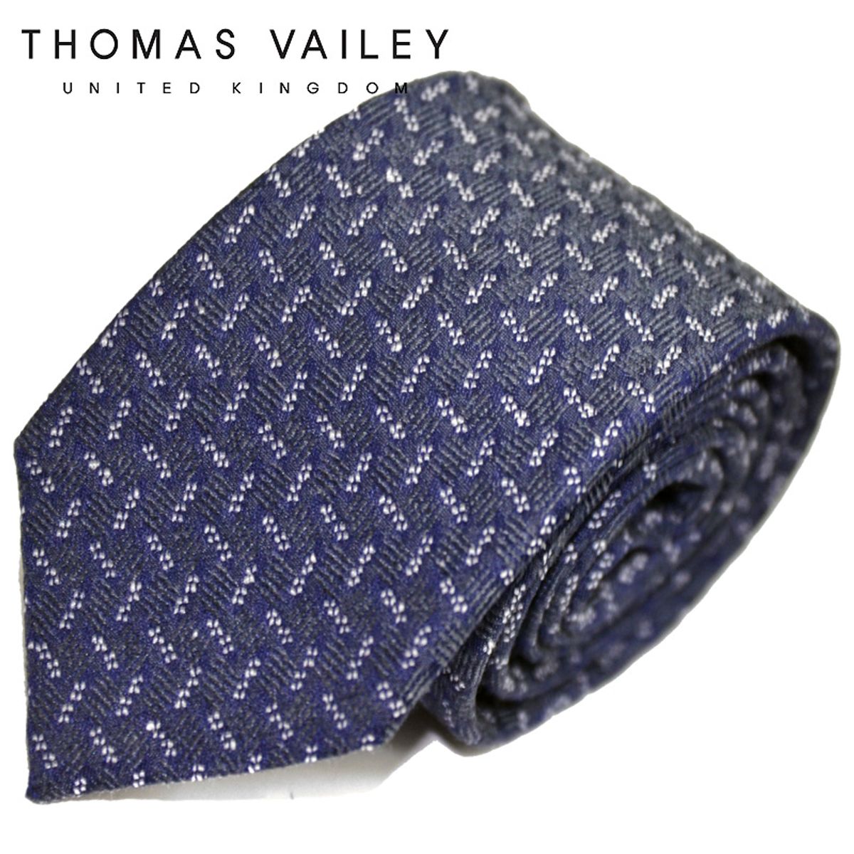 토마스 베일리(THOMAS VAILEY) 실크넥타이-이삭 네이비 7.5cm