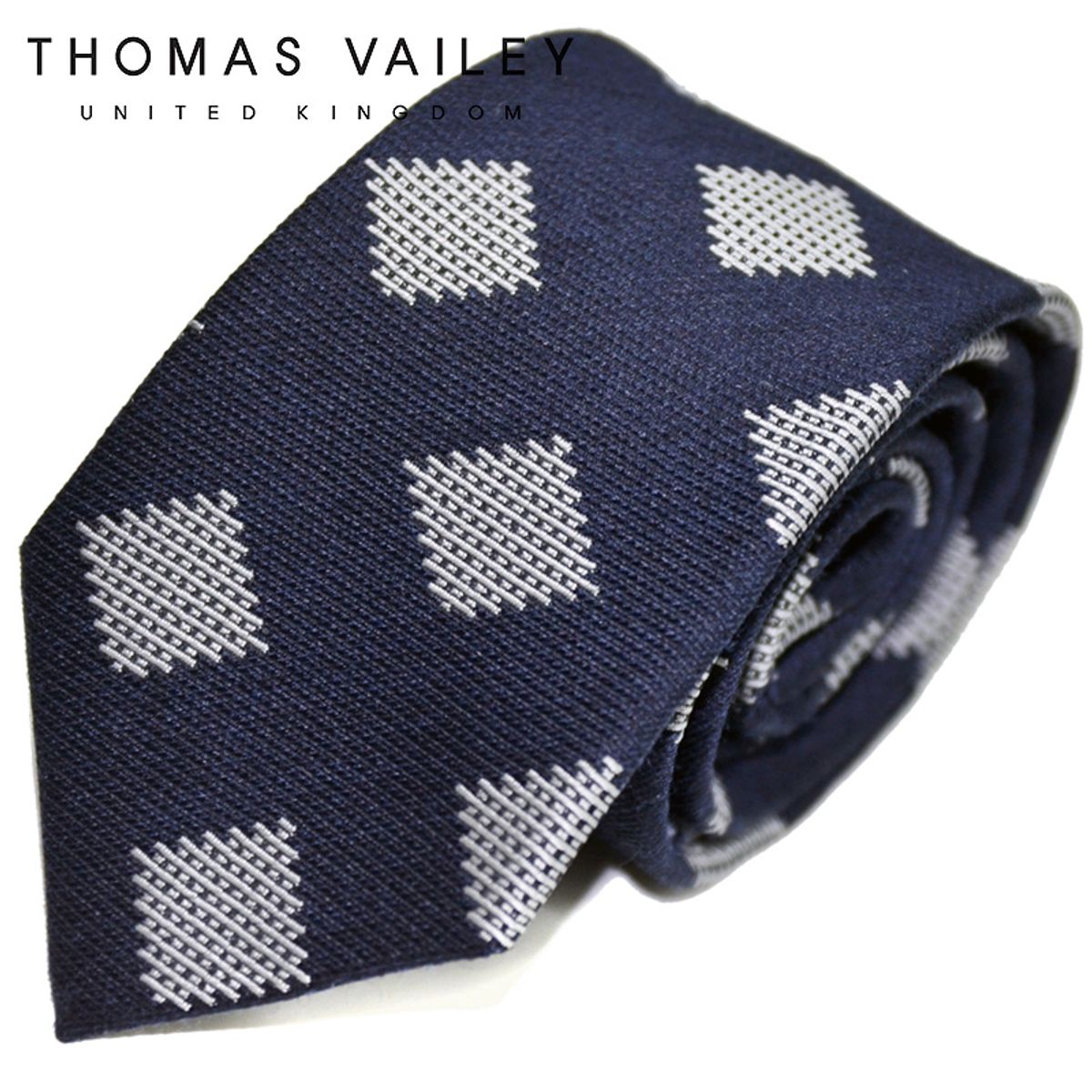 토마스 베일리(THOMAS VAILEY) 실크넥타이-빅스퀘어 네이비 7.5cm