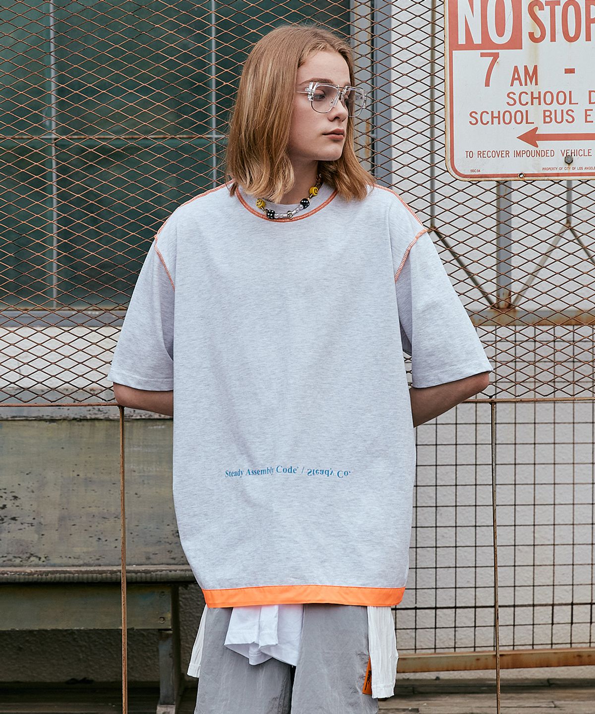 색 스튜디오(SAC STUDIO) COZY BLOCK T-SHIRTS OATMEAL