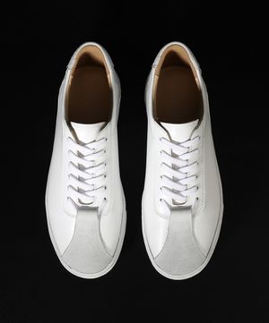 화이트아웃솔 핸드메이드 천연소가죽 코르테즈 스니커즈 2282 [CREAM WHITE+SUEDE]