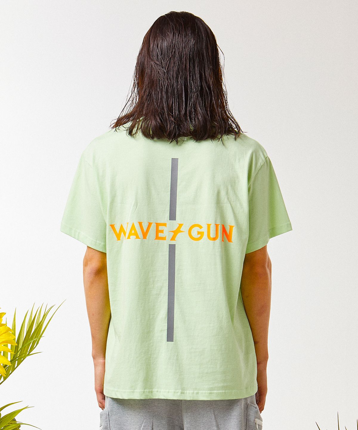 웨이브건(WAVEGUN) 크로스 리플렉티브 티셔츠 애플민트