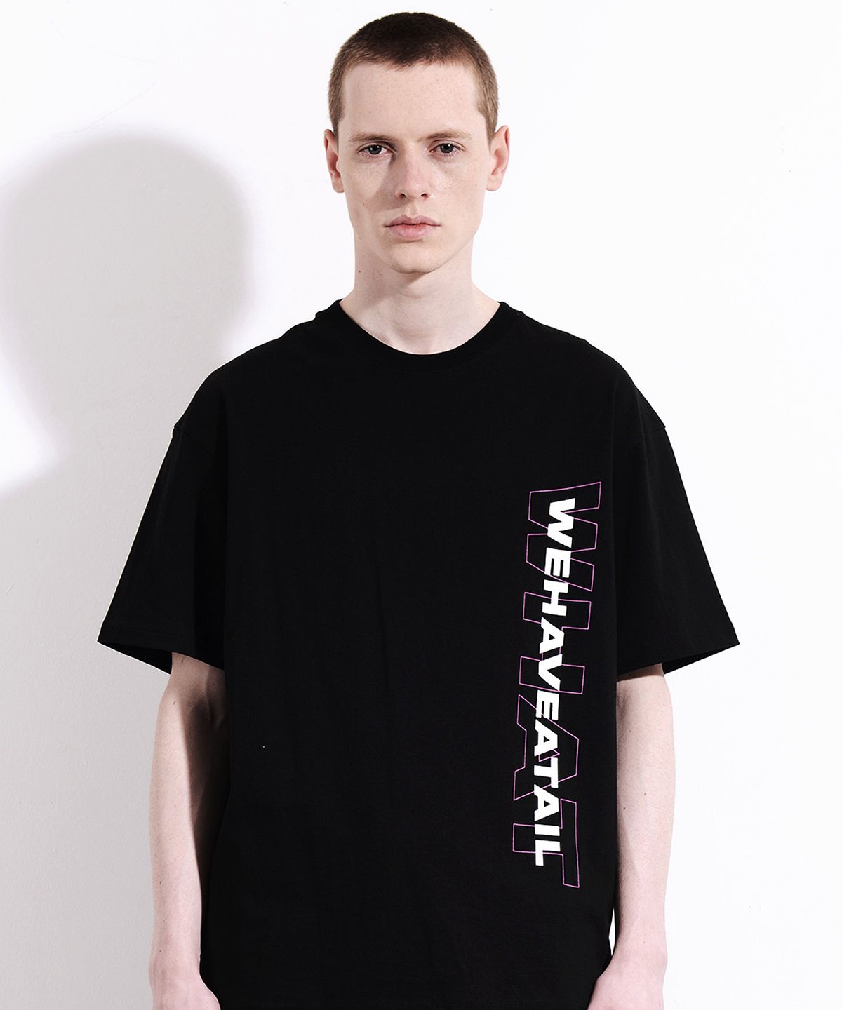 위해브어테일(WE HAVE A TAIL) LAYER LOGO TSHIRTS (BLACK)