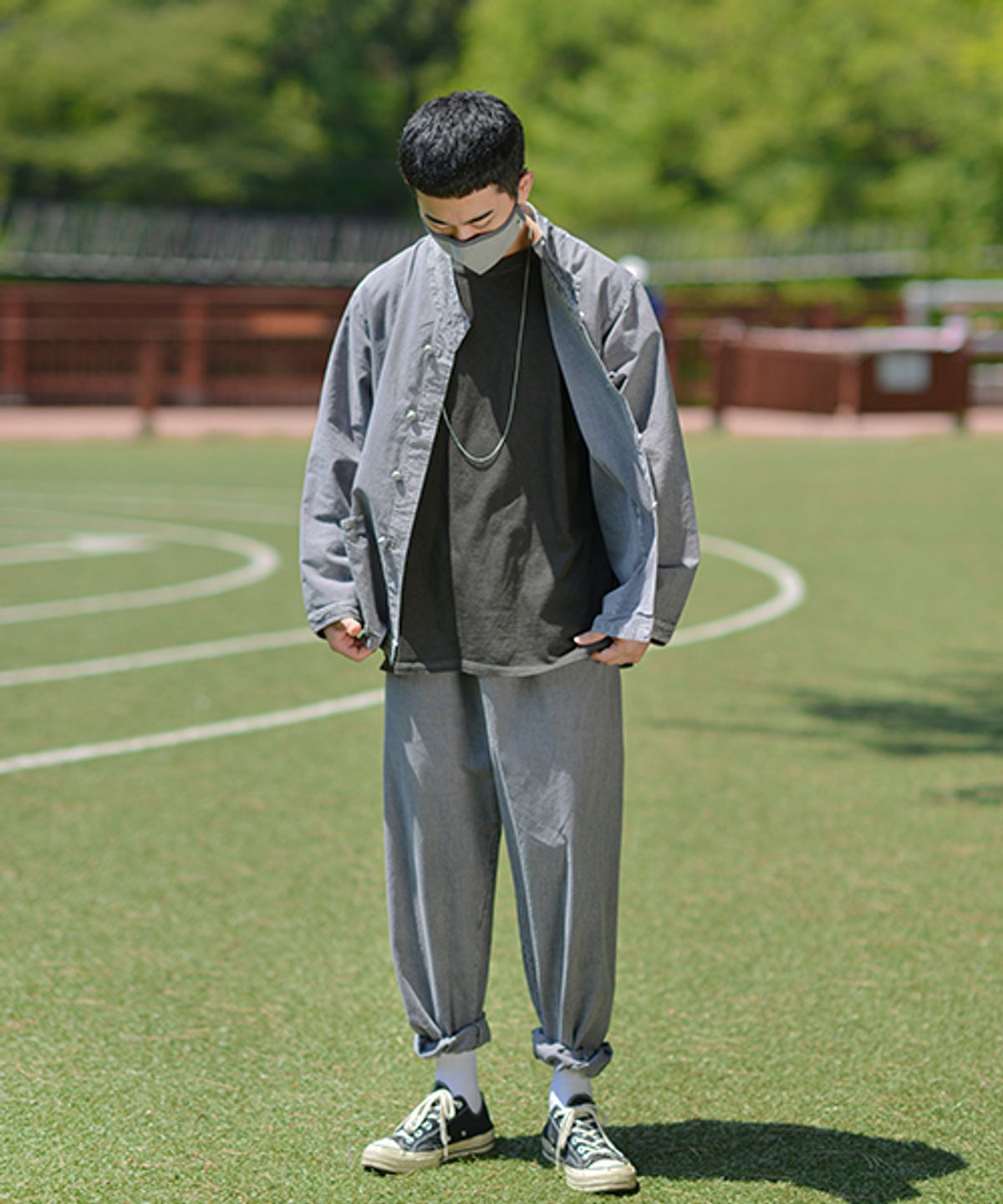 지장사(ZIJANGSA) [10042] (남여공용) 20수 V 공용 2피스 회색