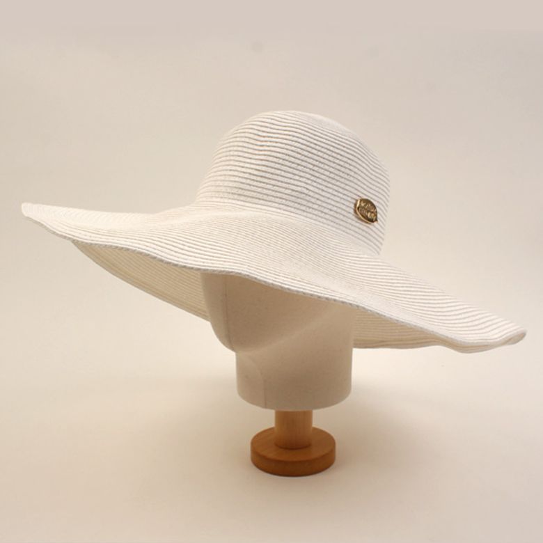 Long White Wire Cloche Hat GD 여름페도라