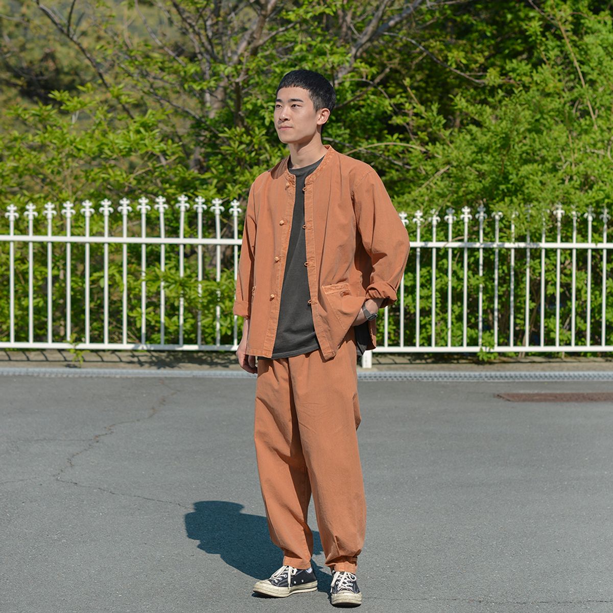 지장사(ZIJANGSA) [10045] (남여공용) 20수 라운드넥 한벌 황토