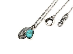 [ Bs-352 ] 925 실버  터키석 원석목걸이