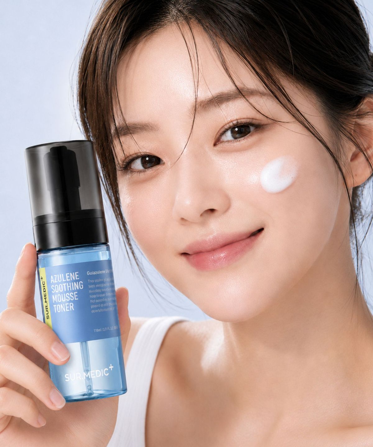 써메딕(SURMEDIC) 화잘먹 모찌피부 버블마스크 쫀득촉촉 버블팩 스킨 아줄렌 수딩 무스 토너 110ml