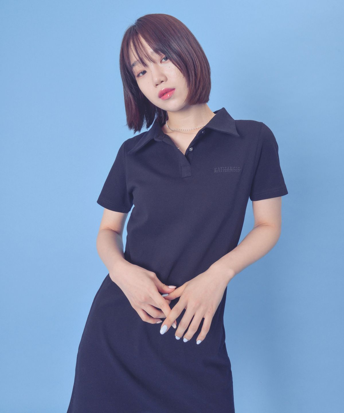카타르시스(KATHARSIS) 반팔 피케이 원피스 (BK)_FREE
