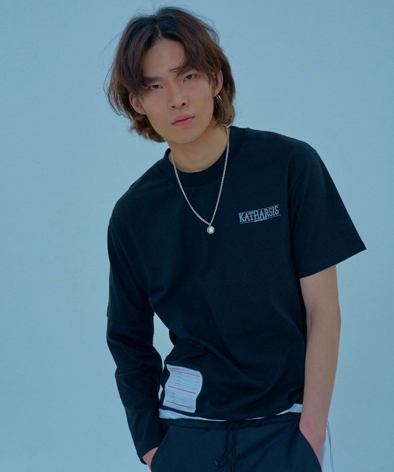 비대칭 티셔츠 (BK)_FREE