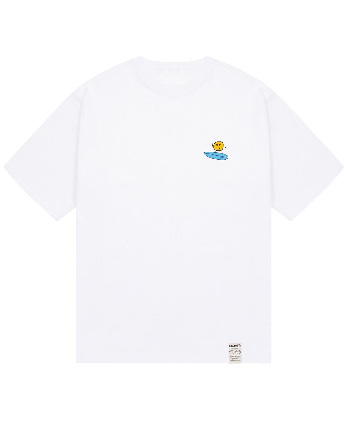 그레이버(GRAVER) [UNISEX]도트 서핑 보드 반팔티_화이트