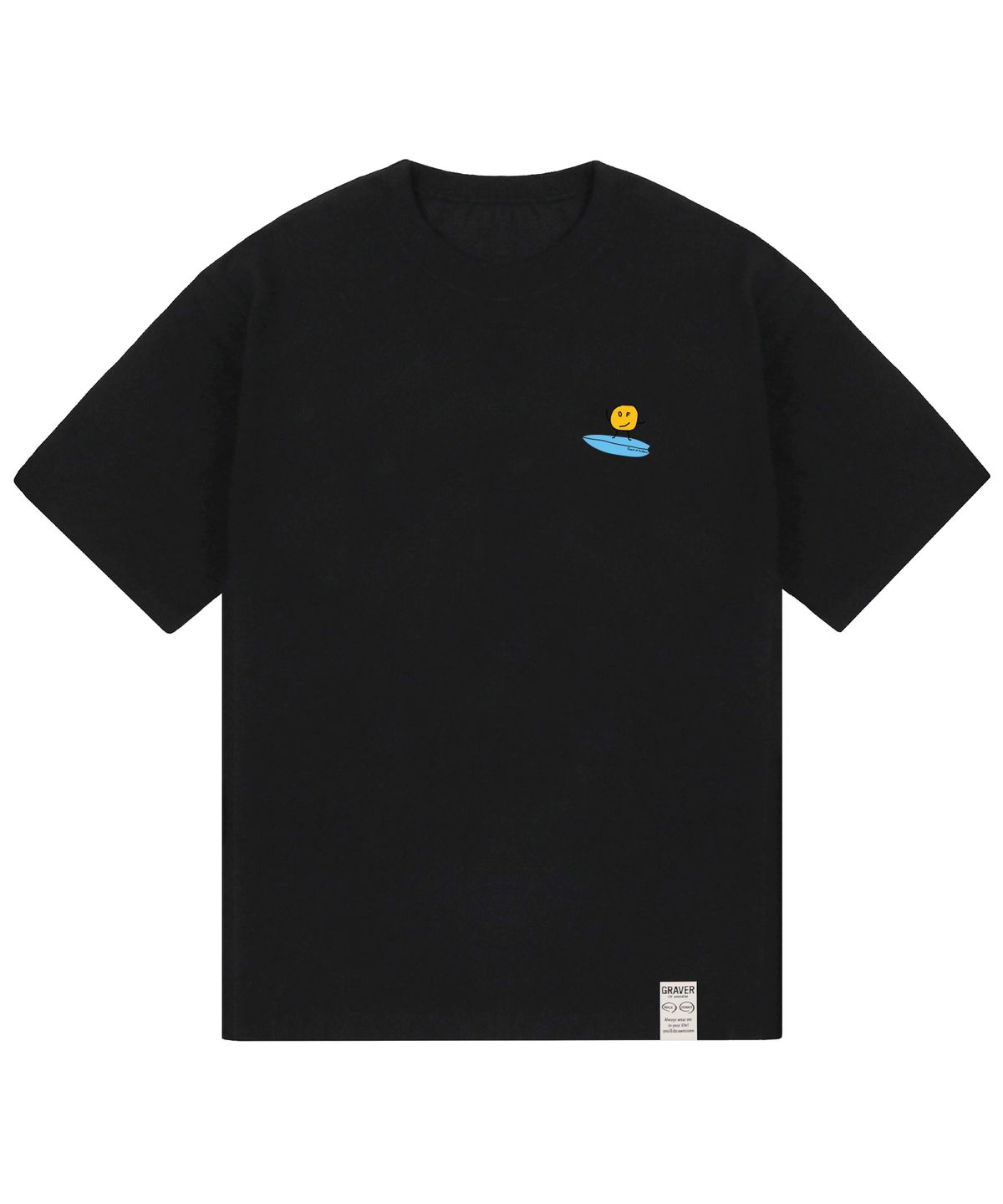 그레이버(GRAVER) [UNISEX]도트 서핑 보드 반팔티_블랙