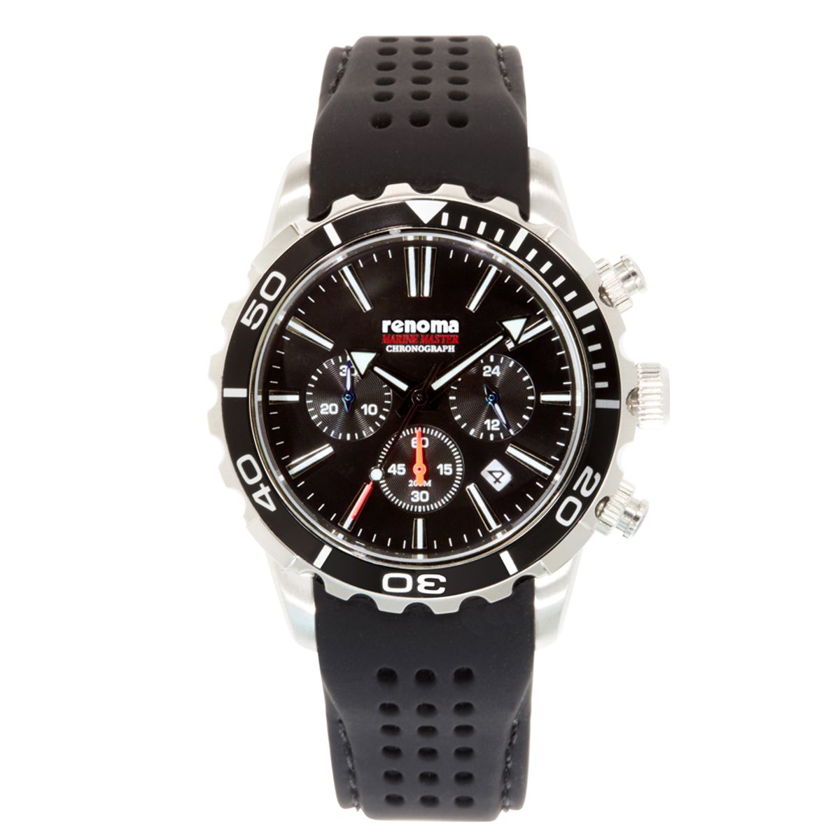레노마 시계(RENOMA WATCH) 남성 블랙 다이버시계 방수 실리콘 스포츠 시계 마린마스터 RE550BK