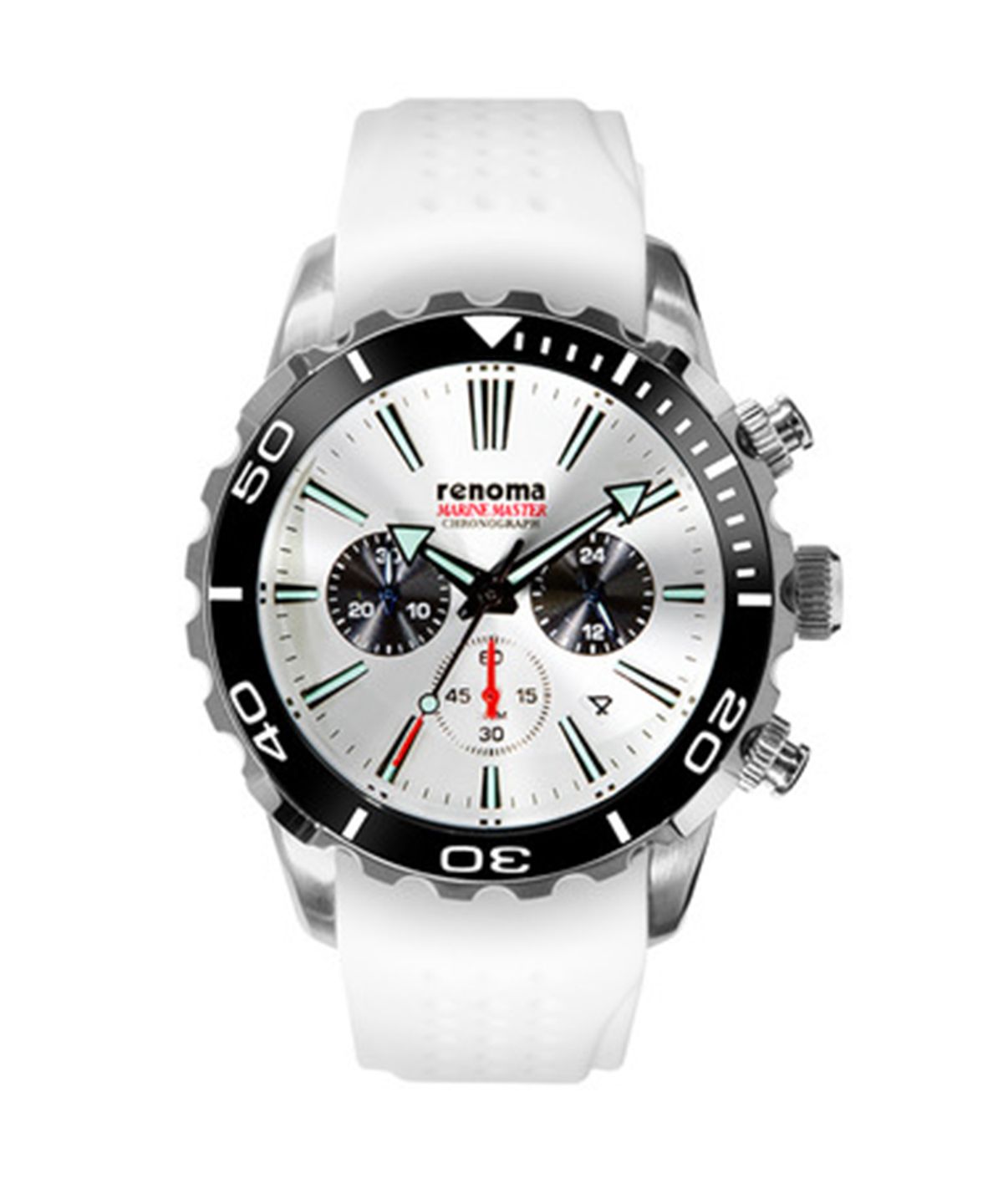 레노마 시계(RENOMA WATCH) 남성 화이트 다이버시계 방수 실리콘 스포츠 시계 마린마스터 RE550WH