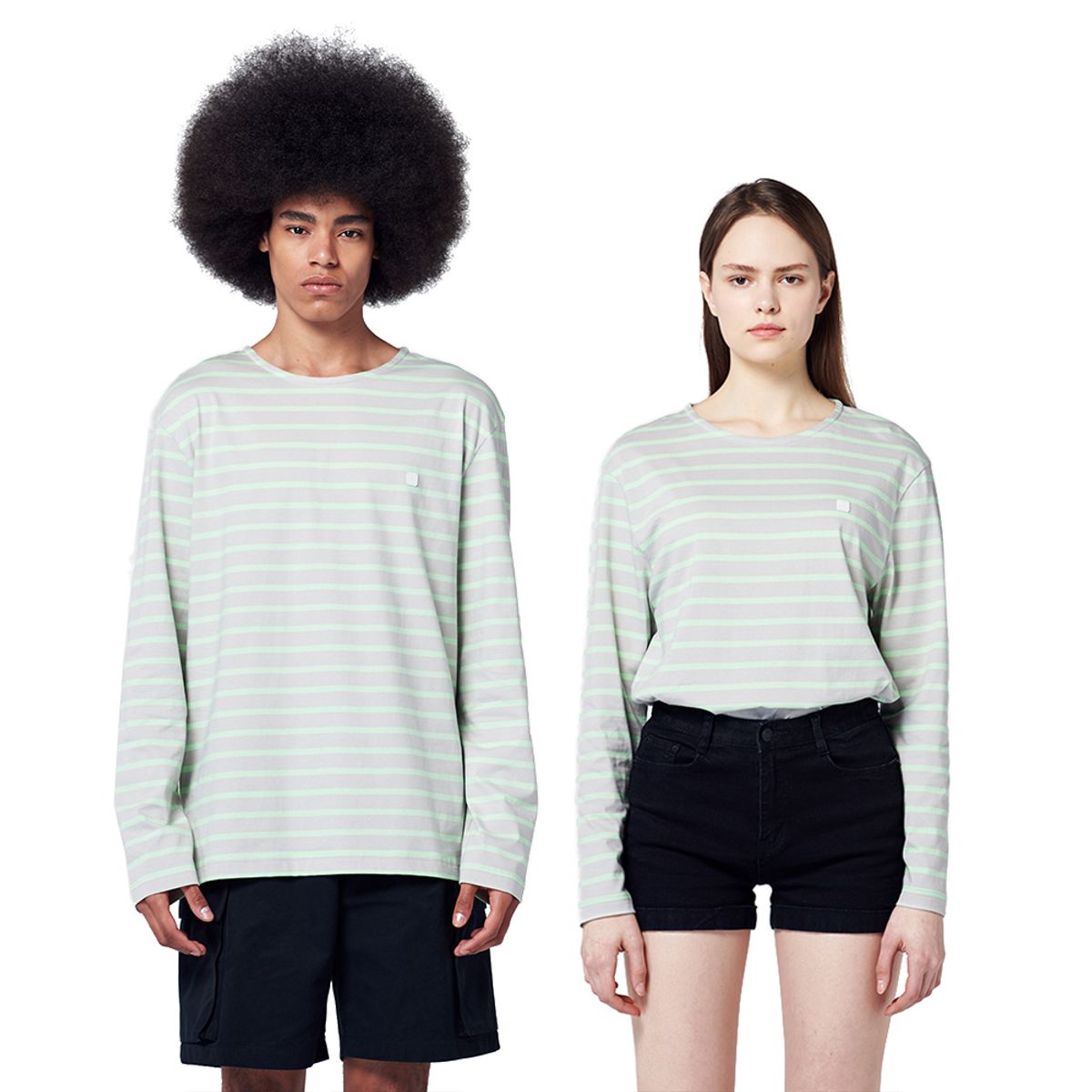 펠스파브룩(FELDSPAR BROOK) 30수 스트라이프 롱슬리브[GREY]