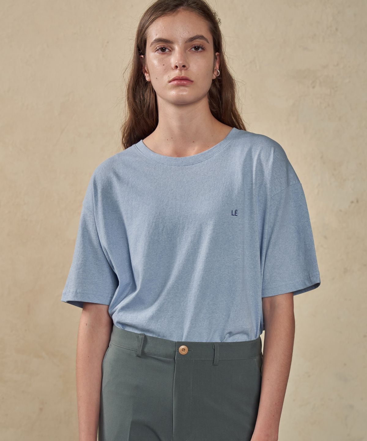 트립르센스(TRIP LE SENS) BLUE LOGO WASHED T-SHIRTS_Lightblue
