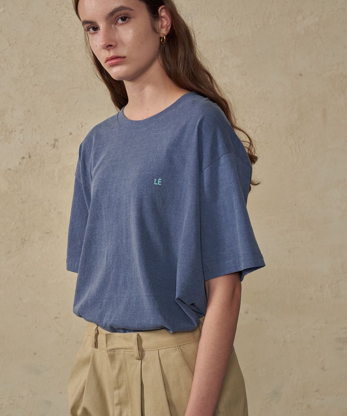 트립르센스(TRIP LE SENS) BLUE LOGO WASHED T-SHIRTS_Darkblue