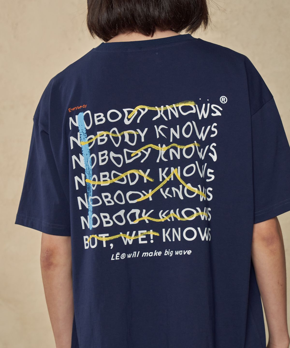 트립르센스(TRIP LE SENS) UNISEX LE Wave Hand Write T-shirts_Navy