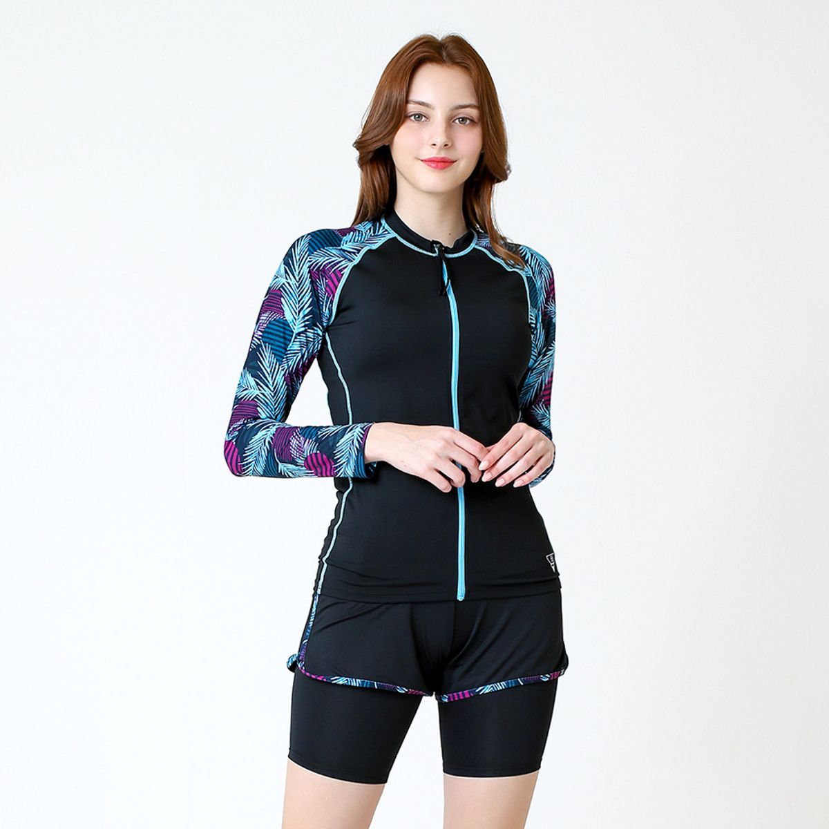 베이직엘르(BASIC ELLE) 여자 트로피칼 집업 래쉬가드 4종SET BEL-T281K