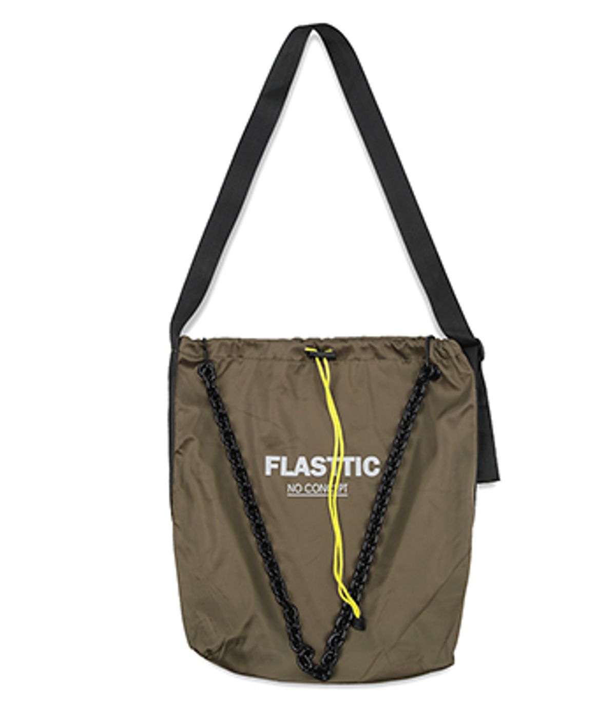 플라스틱(FLASTTIC) 나일론 로고 크로스 체인백/카키