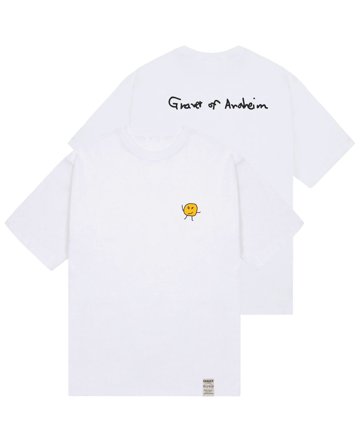 그레이버(GRAVER) [UNISEX]드로잉도트 백로고 반팔티_화이트