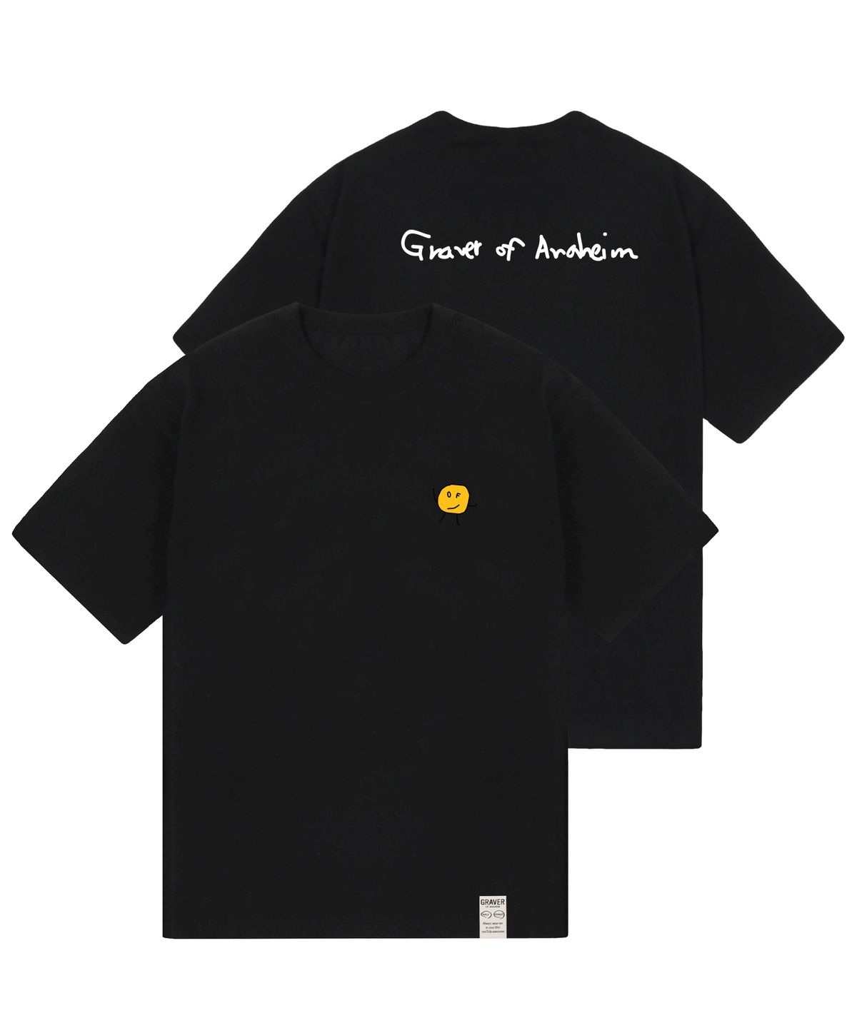 그레이버(GRAVER) [UNISEX]드로잉도트 백로고 반팔티_블랙