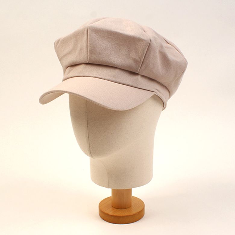 Cool Beige Linen Newsboy Cap 린넨뉴스보이캡