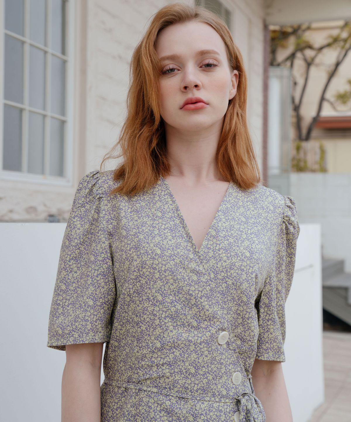 벨루아(VELUA) Flower rap dress _ purple