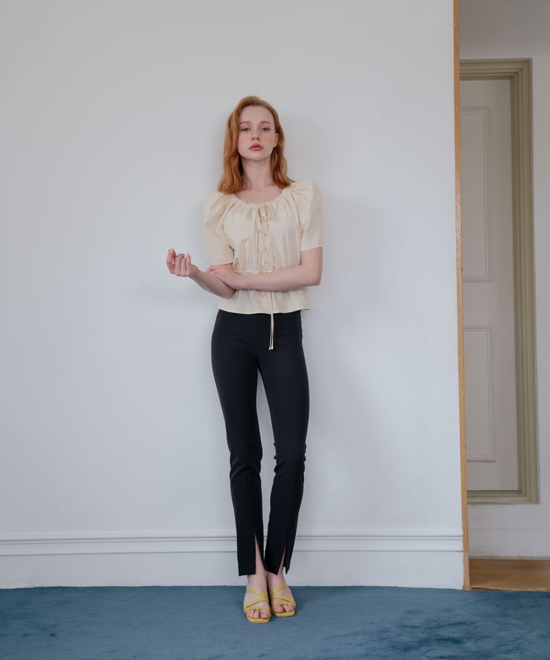 High waist pants _ black