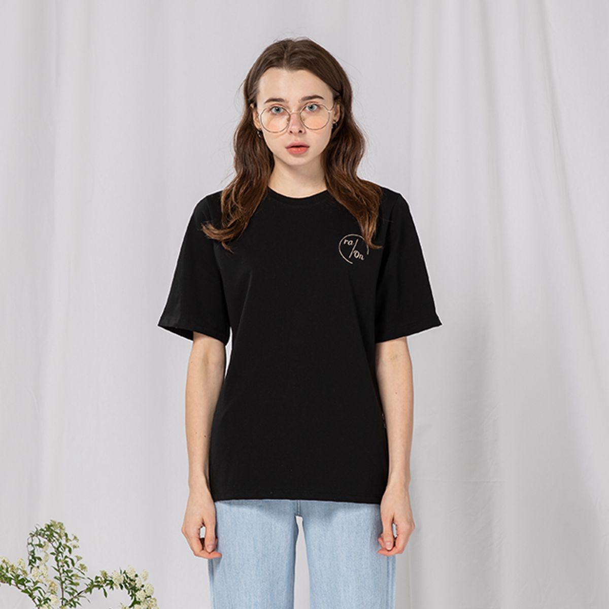 라온(RA_ON) Basic Daily Logo T-shirt (BK)