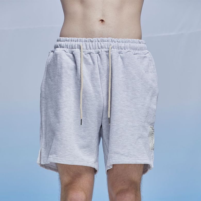 클래식 라벨 헤비쭈리 쇼츠 - 그레이