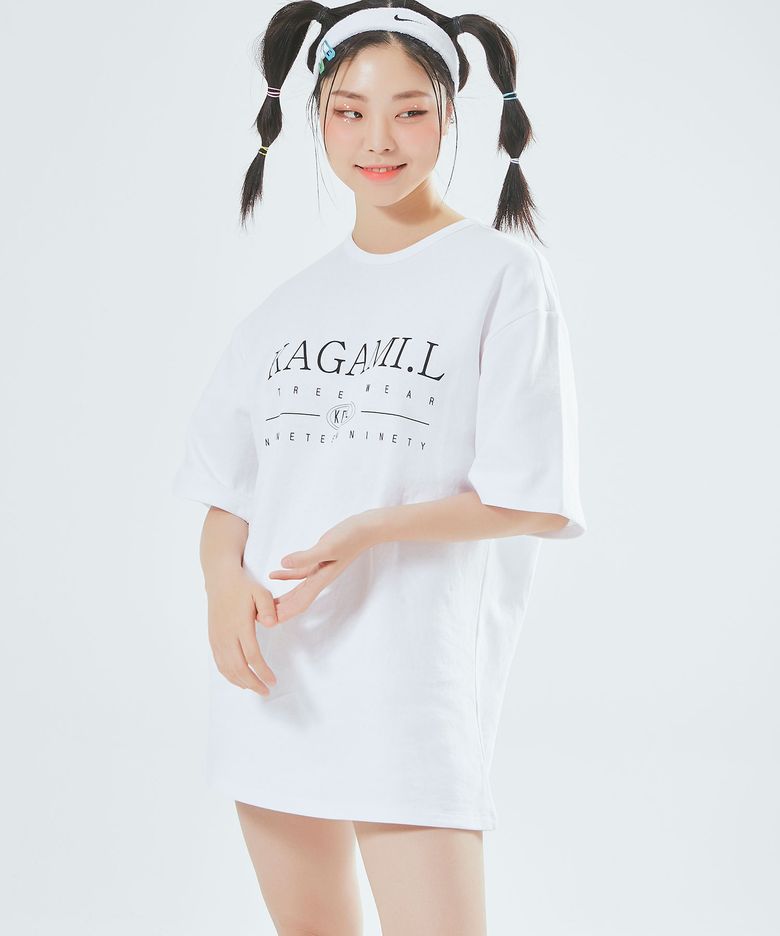 오버사이즈 빅 프론트 티셔츠 화이트