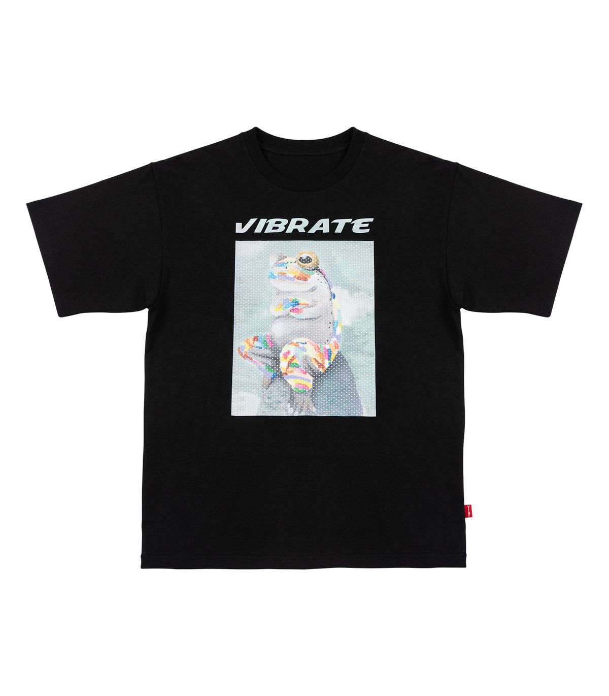 바이브레이트(VIBRATE) GLORY FROG LOGO HOLOGRAPHY T-SHIRT (BLACK)