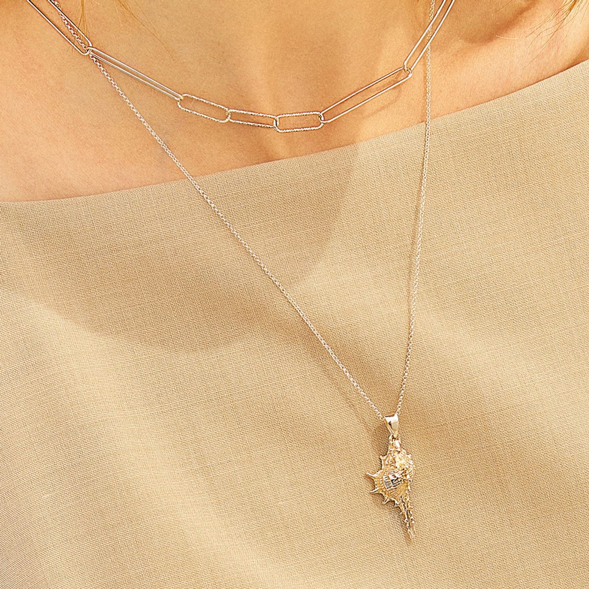 포스트루드(POSTLUDE) [SILVER] B TB SHELL LONG NECKLACE
