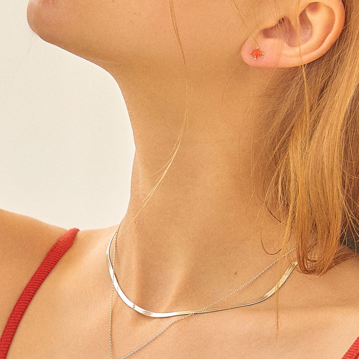 포스트루드(POSTLUDE) [SILVER] SNAKE CHAIN NECKLACE
