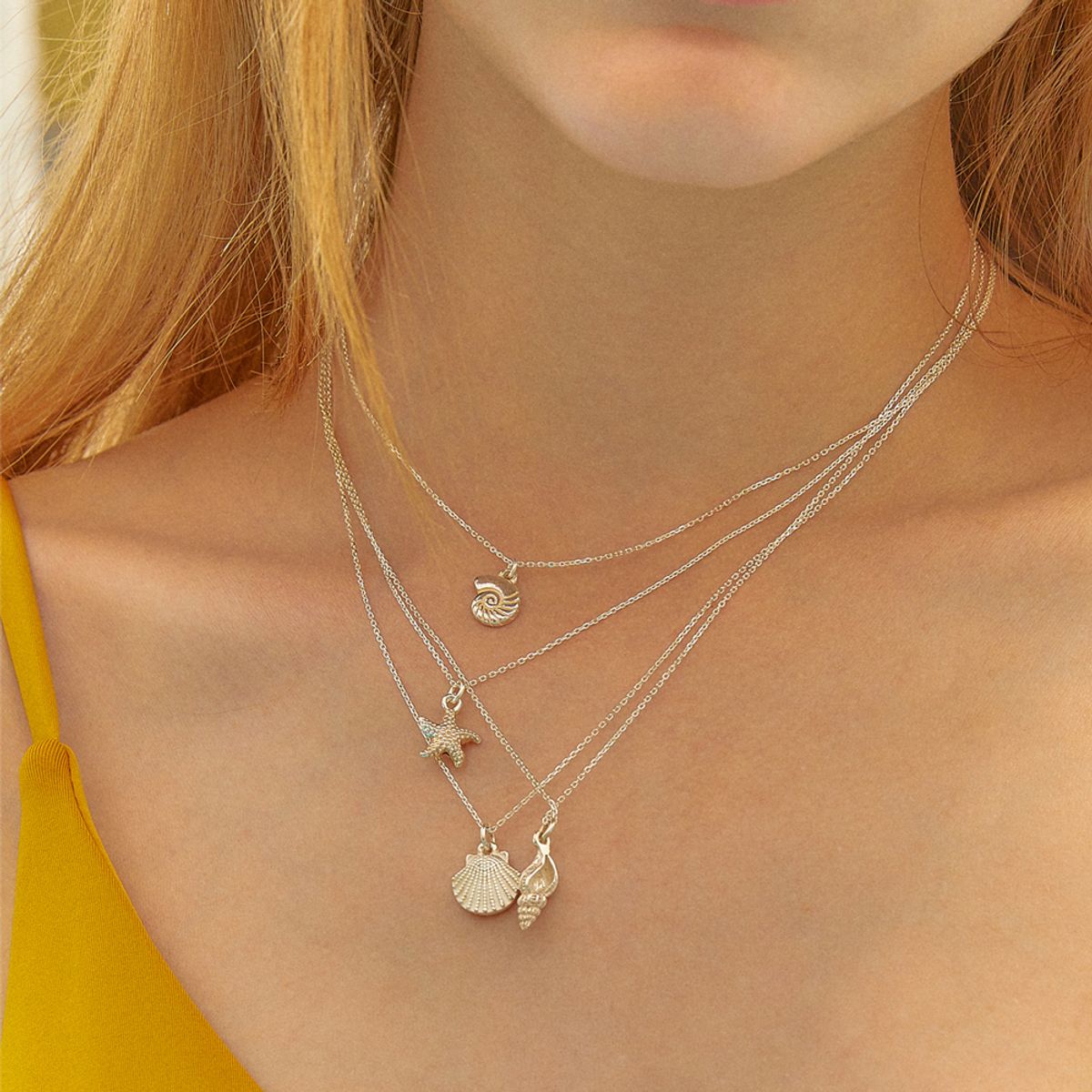 포스트루드(POSTLUDE) [SILVER] SUMMER P CHAIN N (4 PENDANT)