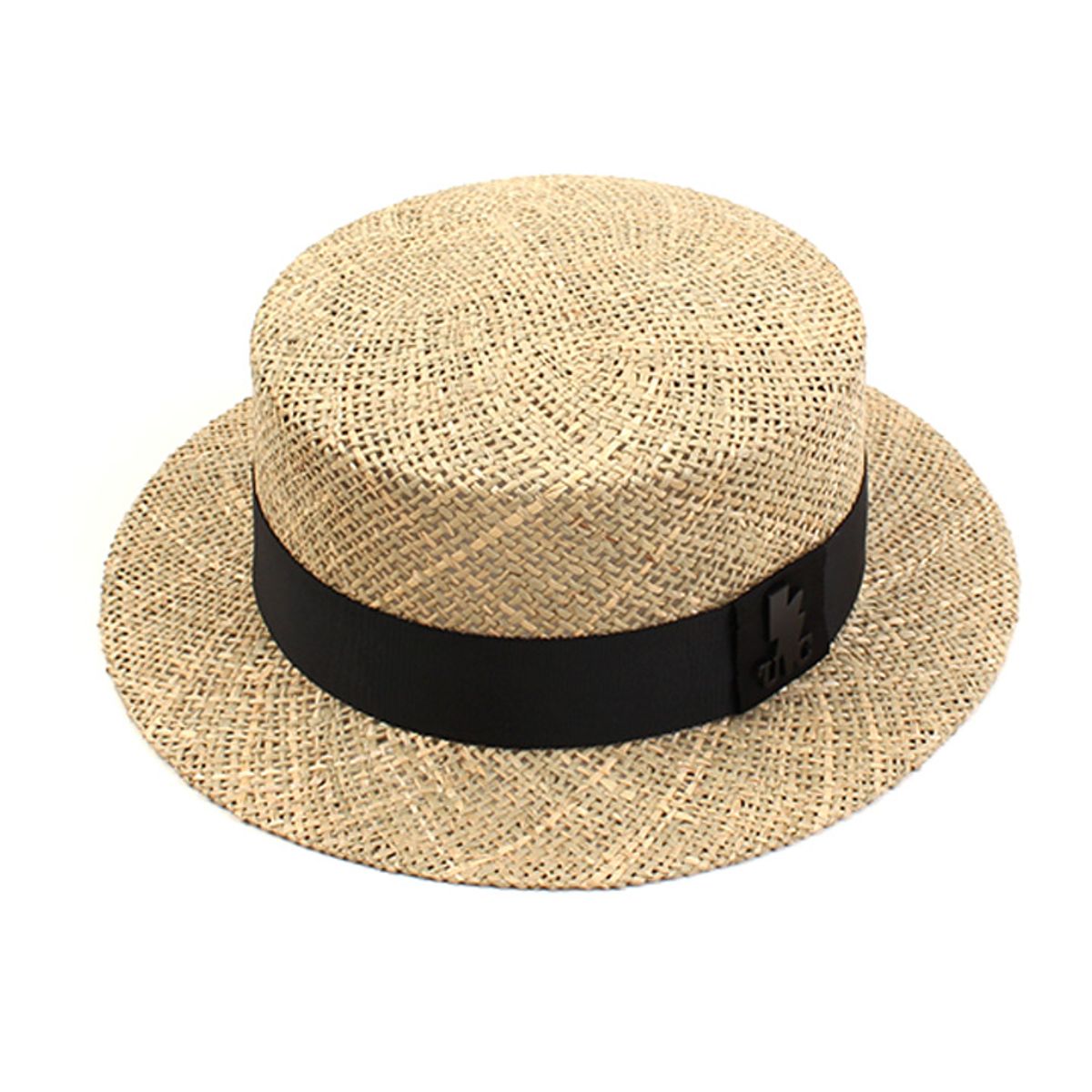 유니버셜 케미스트리(UNIVERSAL CHEMISTRY) Bau Flat Short Panama Hat BK 라피아햇