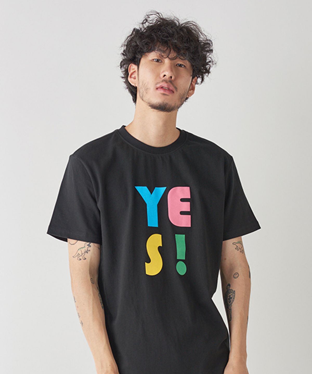 그래픽스(GRAPIX) YES! 블랙 반팔 티셔츠