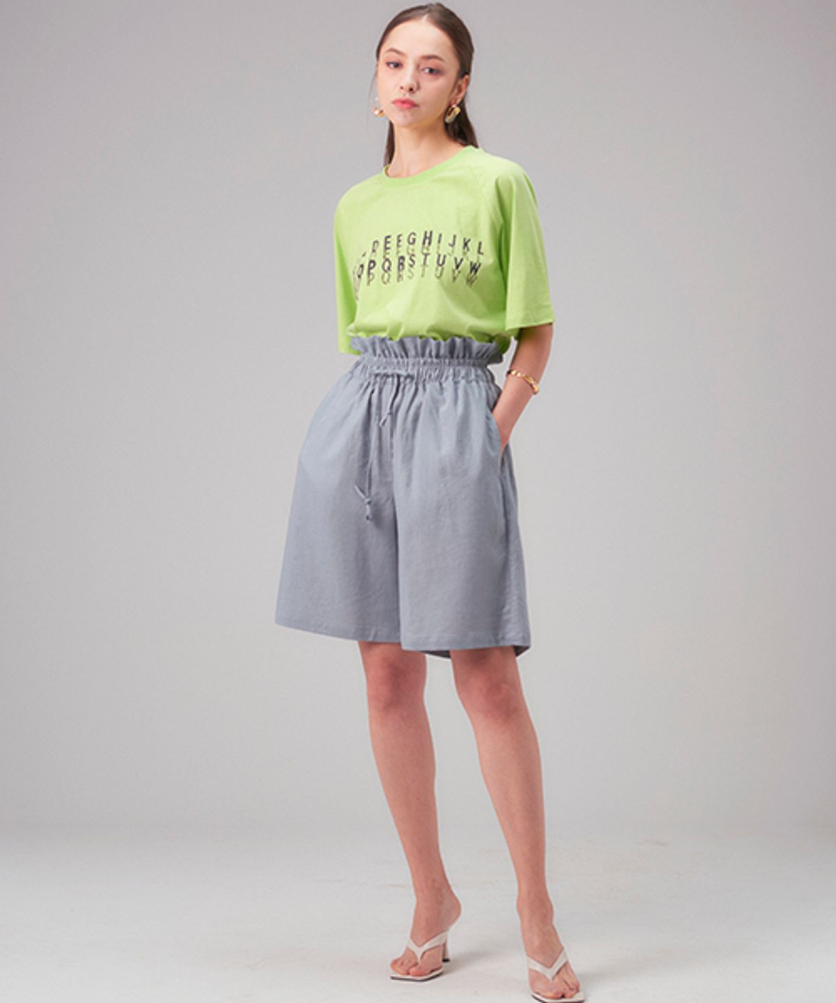 로희어패럴(ROHEE APPAREL) LINEN WIDE SHORTS / BLUE