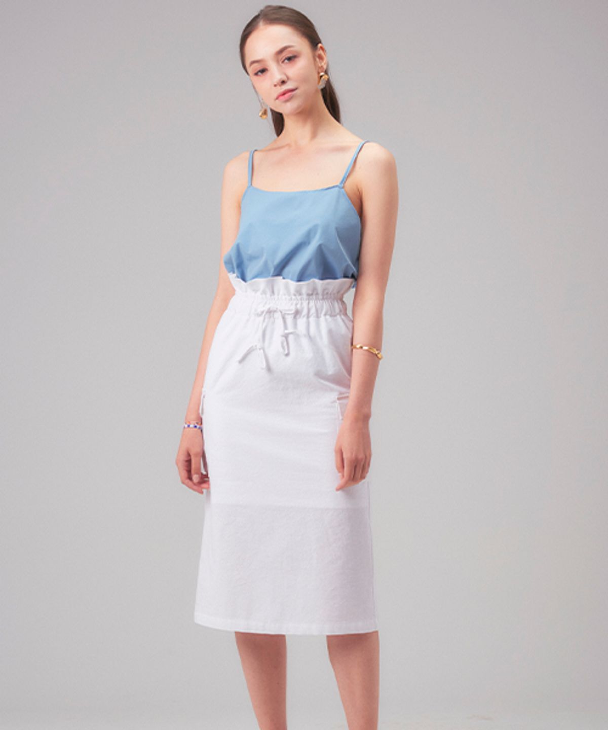 로희어패럴(ROHEEAP) SIDE POCKET SKIRT / WHITE