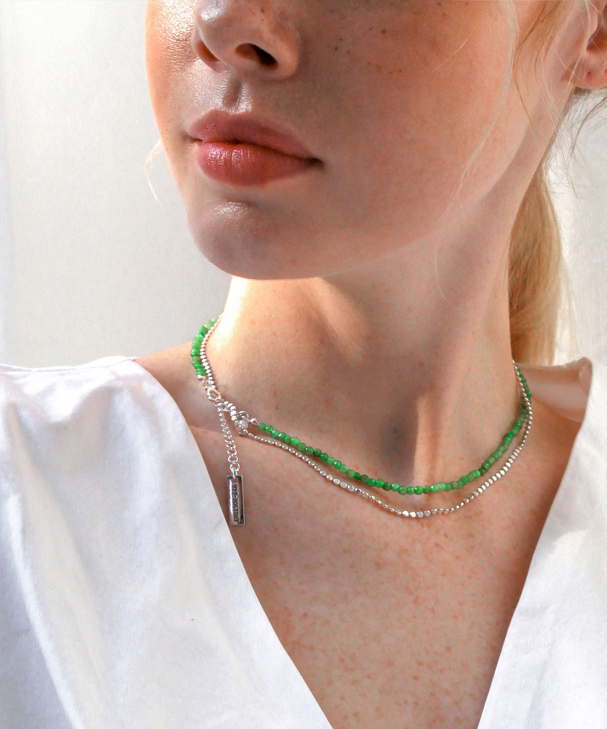 위트홀리데이(WIT-HOLIDAY) green agate necklace