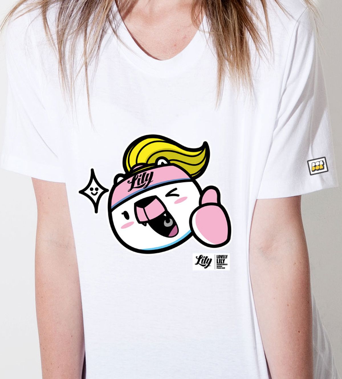 돌돌(DOLDOL) Lily-tshirts-02 러블리 릴리 여자 북극곰 스노우보드 선수 익스트림 캐릭터 그래픽 디자인 티셔츠 티