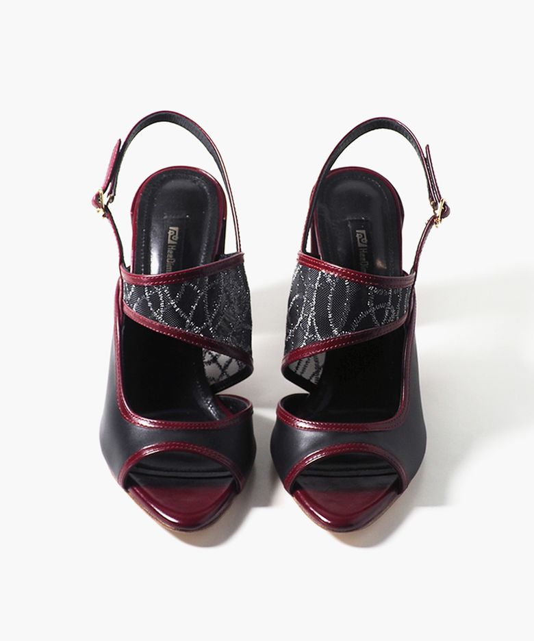 TIMESH 샌들 Burgundy & Black