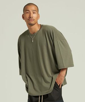 실키7부 박스티 카키