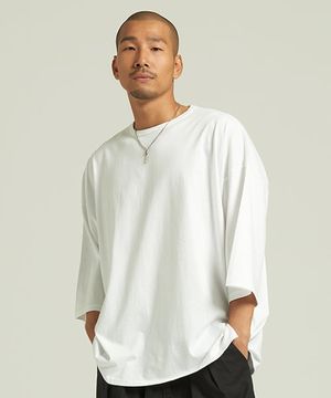 심플 7부 박스티 화이트