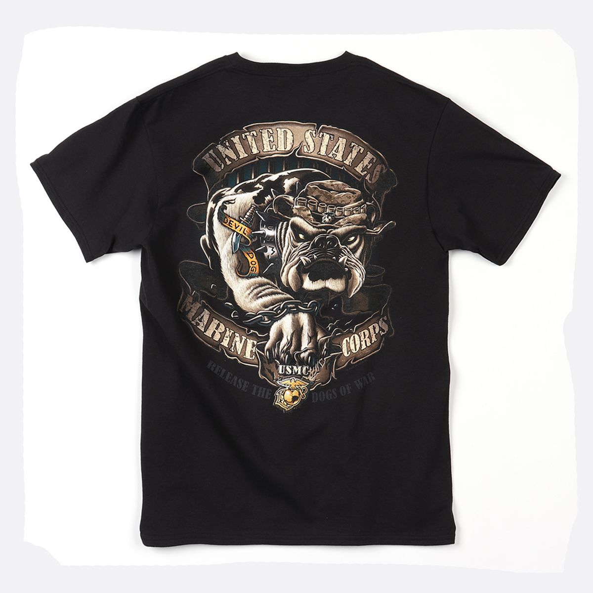 로스코(ROTHCO) 80330 Black Ink U.S.M.C. Bulldog T-Shirt