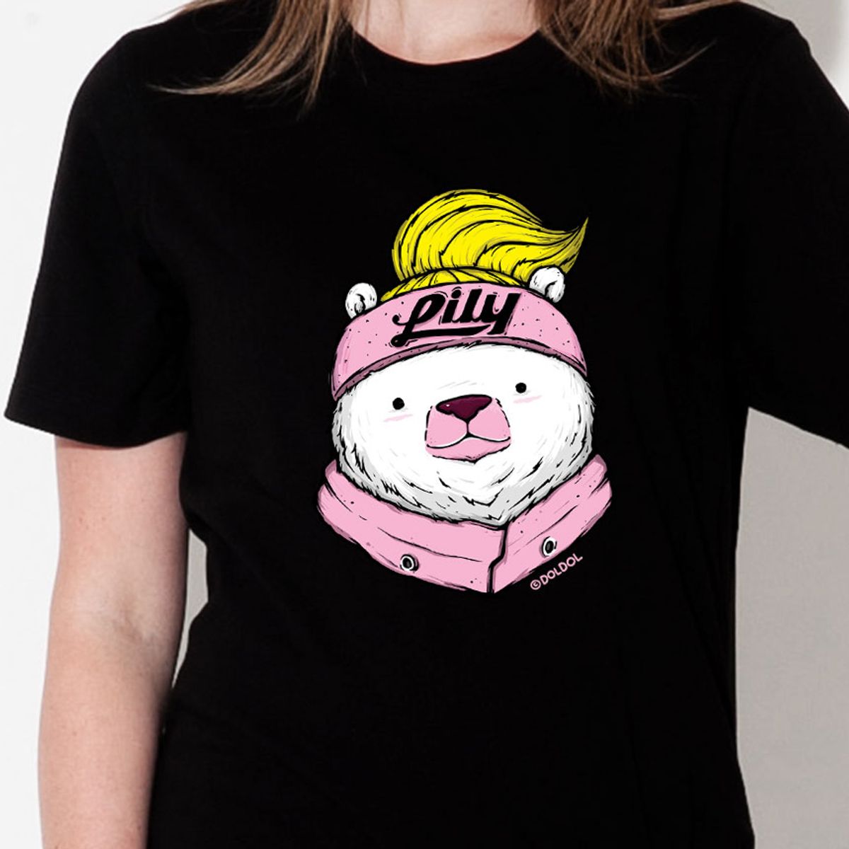 돌돌(DOLDOL) Lily-tshirts-04 러블리 릴리 여자 북극곰 스노우보드 선수 익스트림 캐릭터 그래픽 디자인 티셔츠 티