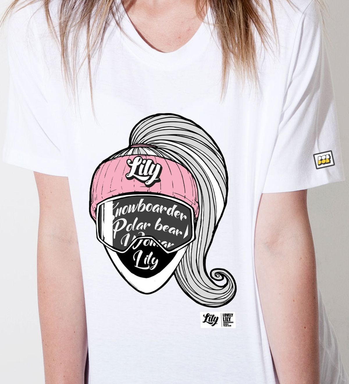 돌돌(DOLDOL) Lily-tshirts-13 러블리 릴리 여자 북극곰 스노우보드 선수 익스트림 캐릭터 그래픽 디자인 티셔츠 티